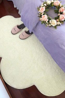 Y2K Grunge Aesthetic Rug - Cloud Bedside Carpet for Retro 90s Summer Outfits & Pastel Goth Decor