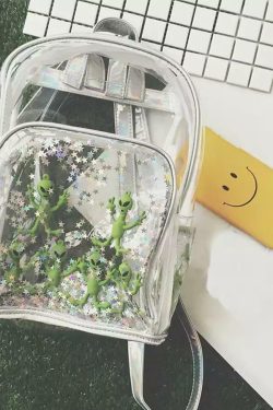 Y2K Grunge Alien Invasion Transparent Backpack - Perfect for 90s and Y2K Summer Outfits
