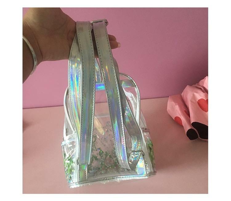 Y2K Grunge Alien Invasion Transparent Backpack - Perfect for 90s and Y2K Summer Outfits