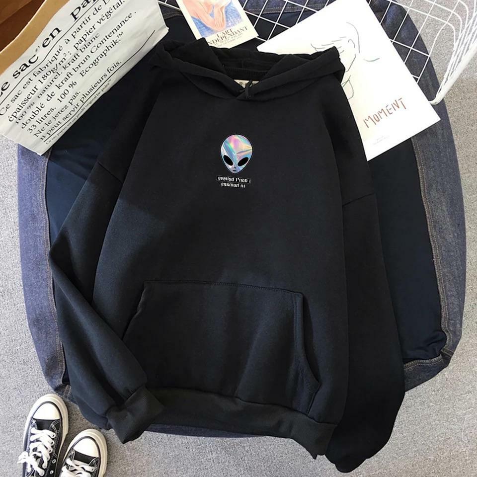 Y2K Grunge Alien Spaced Out Hoodie - Retro 90s Fashion, Summer Y2K Outfits, Pastel Goth Style