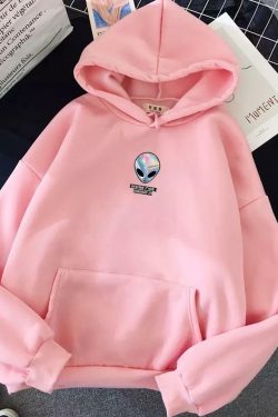 Y2K Grunge Alien Spaced Out Hoodie - Retro 90s Fashion, Summer Y2K Outfits, Pastel Goth Style