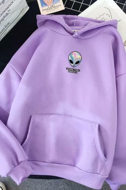 Y2K Grunge Alien Spaced Out Hoodie - Retro 90s Fashion, Summer Y2K Outfits, Pastel Goth Style