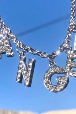 Y2K Grunge Angel Choker Necklace - Retro 90s Fashion, Pastel Goth, Y2K Party Outfits