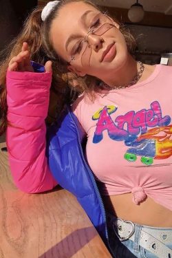 Y2K Grunge Angel Crop Top - Perfect for 90s Outfits, Summer Y2K Fits, and Retro Party Looks