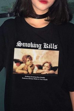 Y2K Grunge Angel Shirt - Retro 90s Fashion, Summer Y2K Outfits, Gothic Y2K Style