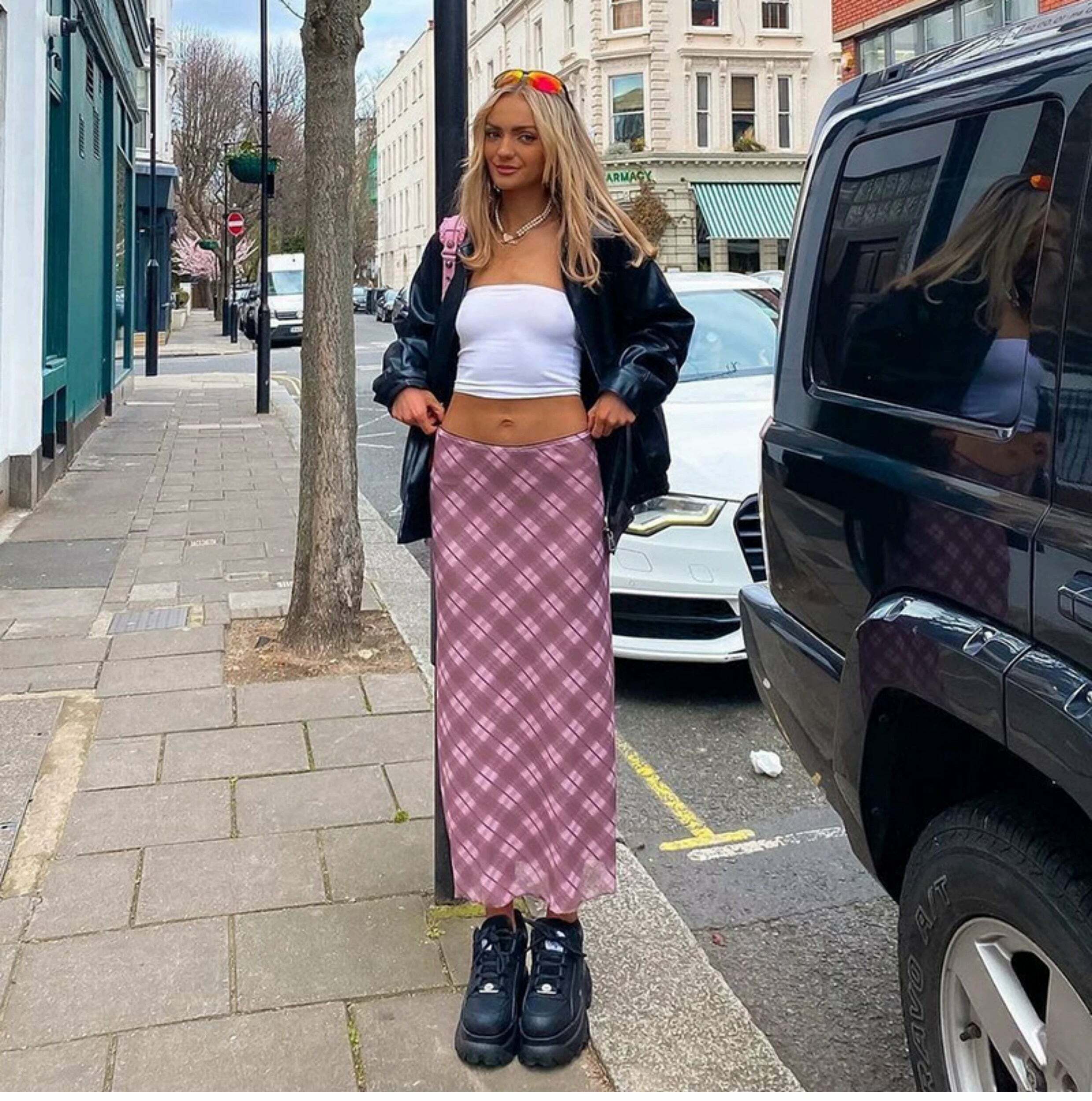 Y2K Grunge Angelic Vintage Maxi Skirt - 90s Fashion, Retro Style, Pastel Goth, Y2K Summer Outfit