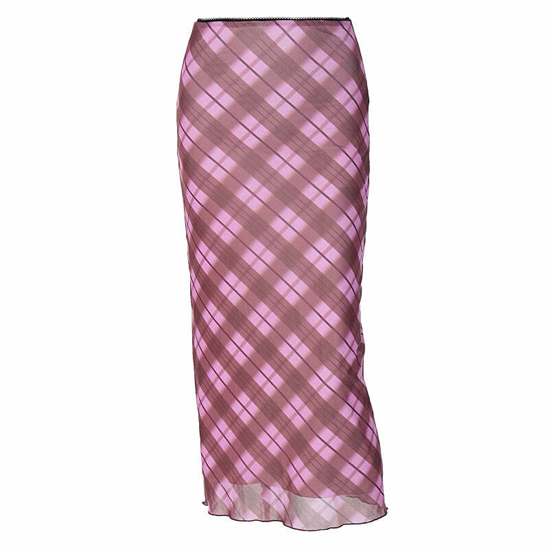 Y2K Grunge Angelic Vintage Maxi Skirt - 90s Fashion, Retro Style, Pastel Goth, Y2K Summer Outfit