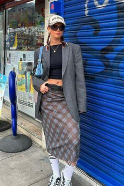 Y2K Grunge Angelic Vintage Maxi Skirt - 90s Fashion, Retro Style, Pastel Goth, Y2K Summer Outfit