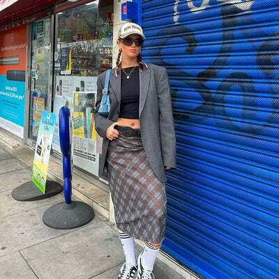 Y2K Grunge Angelic Vintage Maxi Skirt - 90s Fashion, Retro Style, Pastel Goth, Y2K Summer Outfit