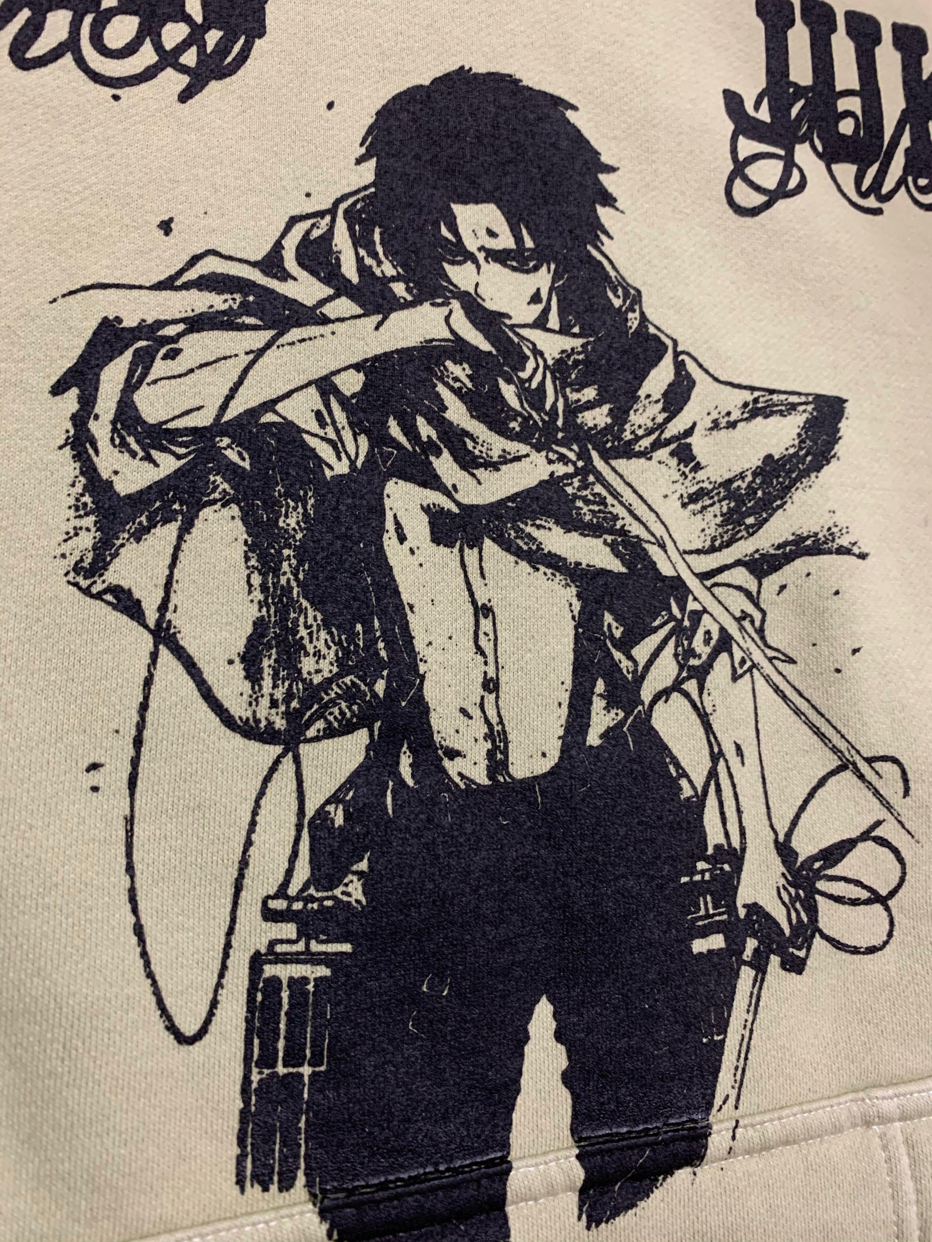 Y2K Grunge Anime Hoodie - AoT Levi | 90s Fashion, Retro Style, Y2K Summer Outfits