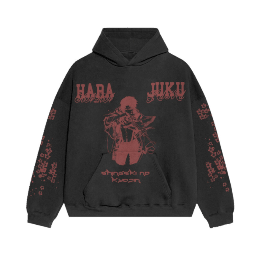 Y2K Grunge Anime Hoodie - AoT Levi | 90s Retro Summer Outfit | Y2K Fashion for Women