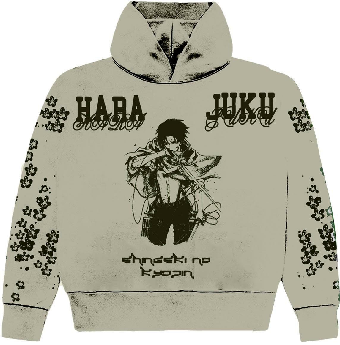 Y2K Grunge Anime Hoodie - AoT Levi | 90s Retro Summer Outfit | Y2K Fashion for Women