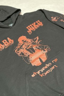 Y2K Grunge Anime Hoodie - AoT Levi | 90s Retro Summer Outfit | Y2K Fashion for Women