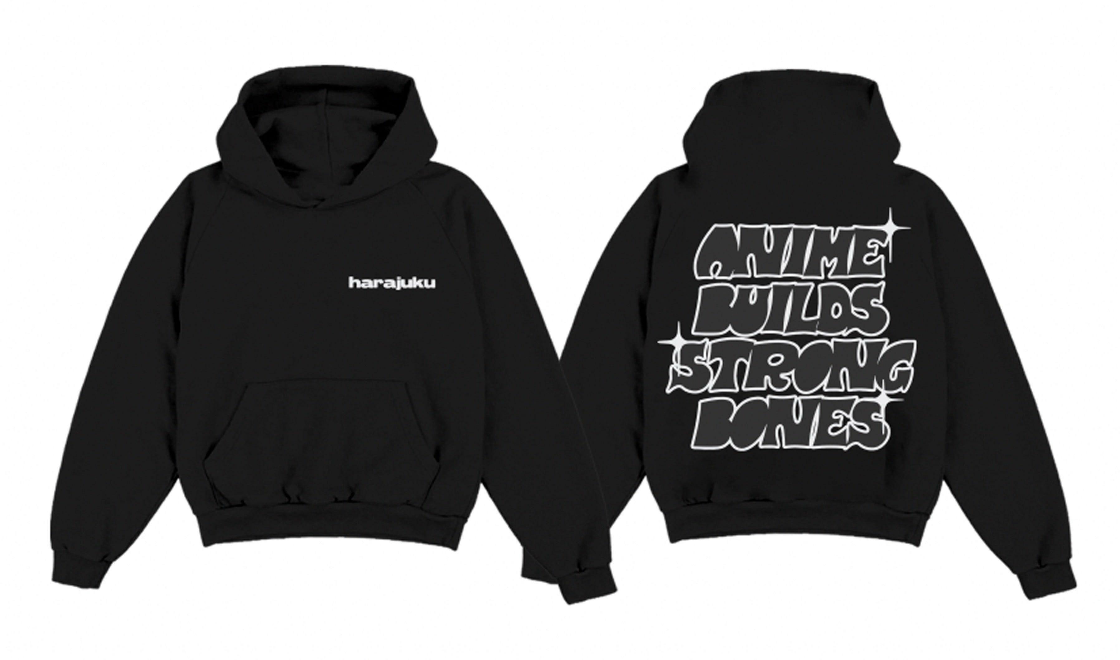 Y2K Grunge Anime Puff Print Hoodie (Black) - Retro 90s Fashion, Summer Y2K Outfits