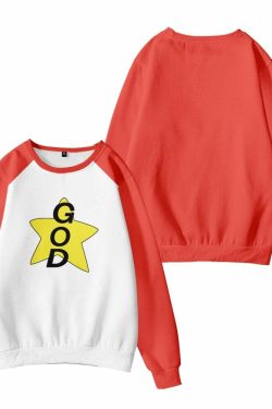 Y2K Grunge Anime Sweatshirt - Retro 90s Fashion, Y2K Summer Outfits, Pastel Goth Style