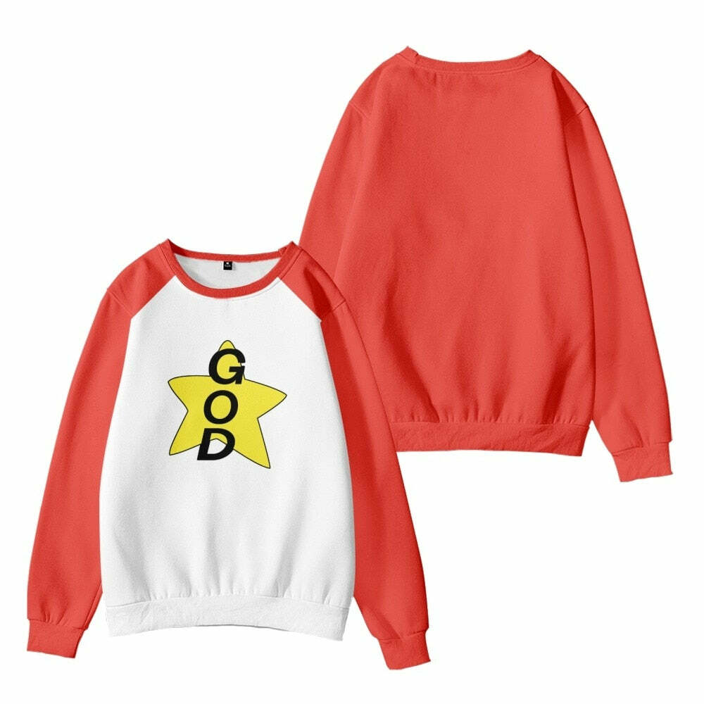 Y2K Grunge Anime Sweatshirt - Retro 90s Fashion, Y2K Summer Outfits, Pastel Goth Style