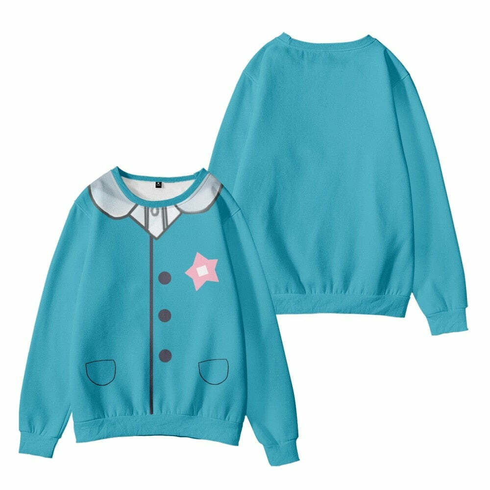 Y2K Grunge Anime Sweatshirt - Retro 90s Fashion, Y2K Summer Outfits, Pastel Goth Style