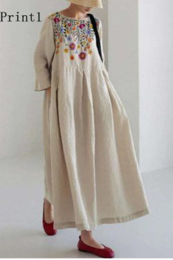 Y2K Grunge Apricot-Print Cotton Dress with Pockets - Retro 90s Summer Outfit