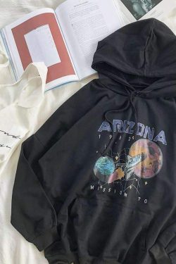 Y2K Grunge Arizona Mission to Mars Hoodie - Retro 90s Fashion, Summer Y2K Outfits