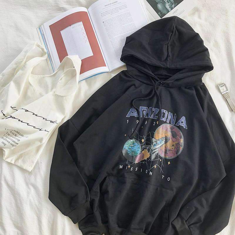 Y2K Grunge Arizona Mission to Mars Hoodie - Retro 90s Fashion, Summer Y2K Outfits