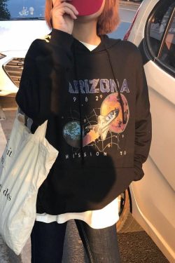 Y2K Grunge Arizona Mission to Mars Hoodie - Retro 90s Fashion, Summer Y2K Outfits