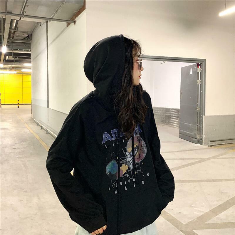 Y2K Grunge Arizona Mission to Mars Hoodie - Retro 90s Fashion, Summer Y2K Outfits