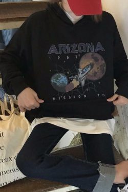 Y2K Grunge Arizona Mission to Mars Hoodie - Retro 90s Fashion, Summer Y2K Outfits