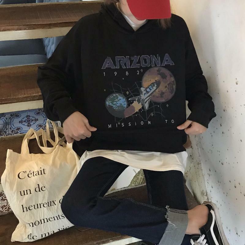 Y2K Grunge Arizona Mission to Mars Hoodie - Retro 90s Fashion, Summer Y2K Outfits