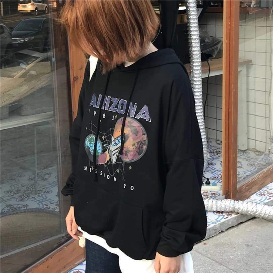 Y2K Grunge Arizona Mission to Mars Hoodie - Retro 90s Fashion, Summer Y2K Outfits