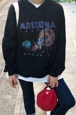 Y2K Grunge Arizona Mission to Mars Hoodie - Retro 90s Fashion, Summer Y2K Outfits