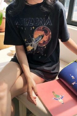 Y2K Grunge Arizona Space T-Shirt - Retro 90s Summer Outfit, Pastel Goth, Y2K Popstar Style