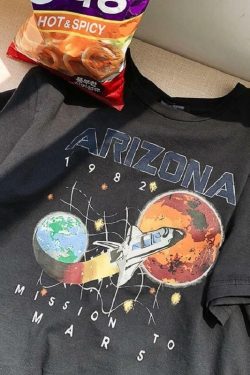 Y2K Grunge Arizona Space T-Shirt - Retro 90s Summer Outfit, Pastel Goth, Y2K Popstar Style