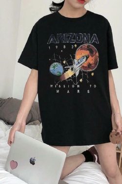 Y2K Grunge Arizona Space T-Shirt - Retro 90s Summer Outfit, Pastel Goth, Y2K Popstar Style