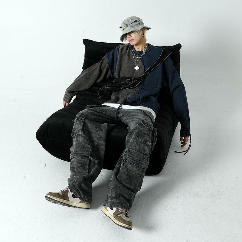 Y2K Grunge Ash Dark Spotted Camo Cargo Pants - 90s Retro Summer Outfit Essentials