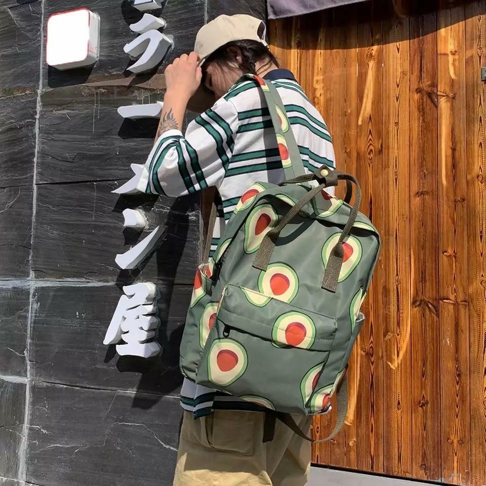 Y2K Grunge Avocados Backpack - Retro 90s Fashion, Summer Outfits, and Pastel Goth Style