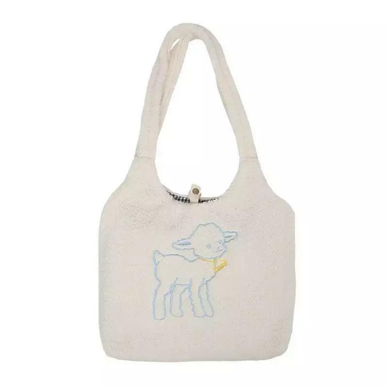 Y2K Grunge Baby Lamb Tote Bag - Retro 90s Summer Outfit Essential for Y2K Fashionistas