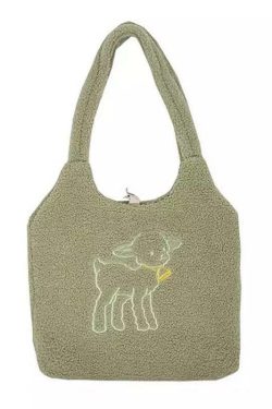 Y2K Grunge Baby Lamb Tote Bag - Retro 90s Summer Outfit Essential for Y2K Fashionistas