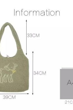 Y2K Grunge Baby Lamb Tote Bag - Retro 90s Summer Outfit Essential for Y2K Fashionistas