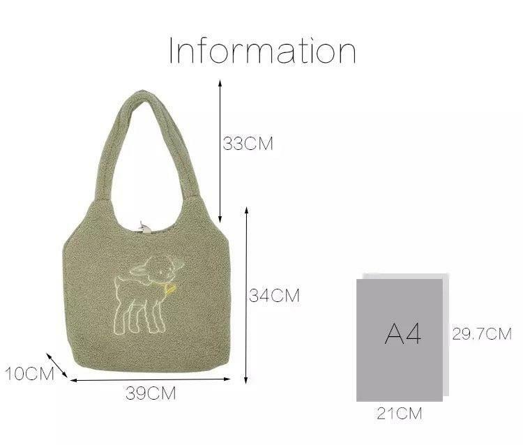 Y2K Grunge Baby Lamb Tote Bag - Retro 90s Summer Outfit Essential for Y2K Fashionistas