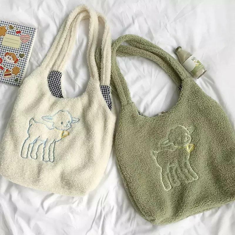 Y2K Grunge Baby Lamb Tote Bag - Retro 90s Summer Outfit Essential for Y2K Fashionistas