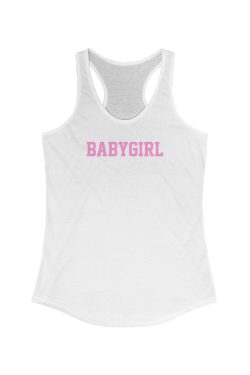 Y2K Grunge Babygirl White Pink Tank Top - Retro 90s Summer Outfit, Pastel Goth Style