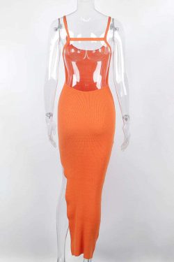 Y2K Grunge Backless Midi Dress - 90s Summer Outfit, Retro Style, Gothic Y2K Fashion