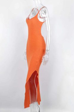 Y2K Grunge Backless Midi Dress - 90s Summer Outfit, Retro Style, Gothic Y2K Fashion