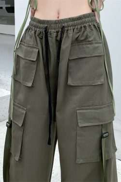 Y2K Grunge Baggy Cargo Pants - 90s Retro Summer Outfit, Y2K Fashion, Gothic Y2K Style