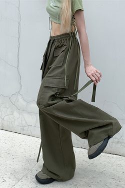 Y2K Grunge Baggy Cargo Pants - 90s Retro Summer Outfit, Y2K Fashion, Gothic Y2K Style