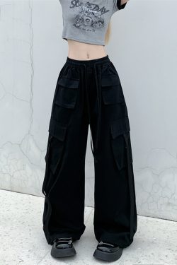 Y2K Grunge Baggy Cargo Pants - 90s Retro Summer Outfit, Y2K Fashion, Gothic Y2K Style