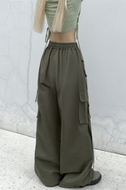 Y2K Grunge Baggy Cargo Pants - 90s Retro Summer Outfit, Y2K Fashion, Gothic Y2K Style