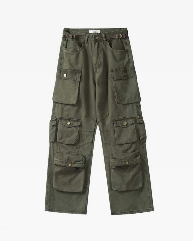 Y2K Grunge Baggy Green Cargo Pants - 90s Retro Summer Outfit, Y2K Fashion Essentials