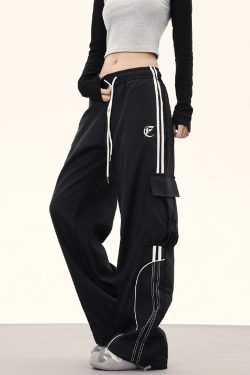 Y2K Grunge Baggy Joggers for Women - 90s Retro Summer Outfits, Y2K Fashion Essentials