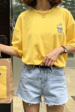 Y2K Grunge Banana Milkshake T-Shirts - Retro 90s Summer Outfits, Baby Tees, and Pastel Goth Styles